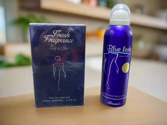 Blue lady perfume and body spray