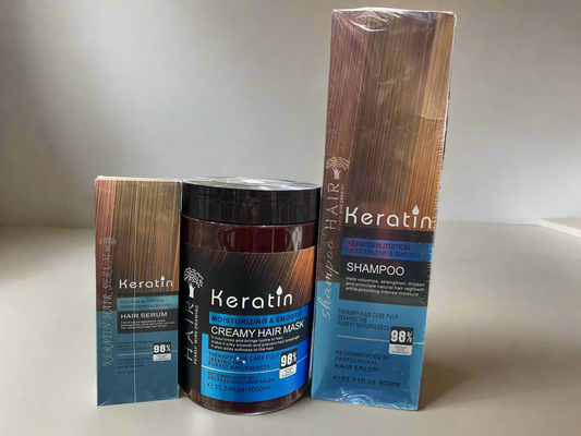 Keratin serum, hair mask, shampoo, conditioner